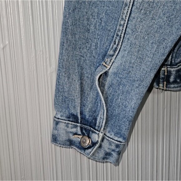 Banana Republic,  Jean Jacket w/ Leather Lined Collar, Unisex, Sz M - Picture 8 of 12